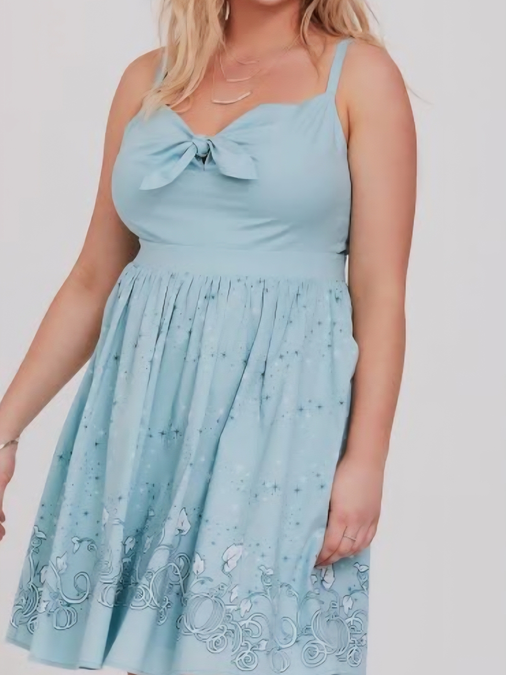Disney Cinderella Fairy Godmother Tie-Front Midi Dress Skater Dress 2X 18/20